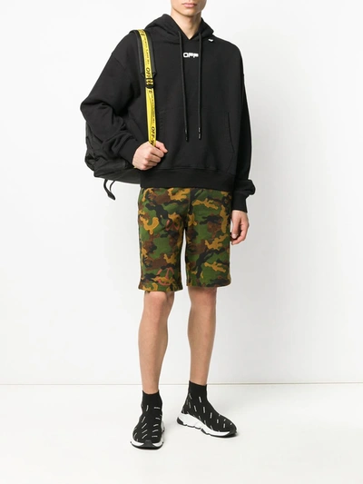 Shop Off-white Wavy Line Logo Hoodie In Black