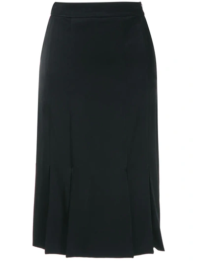 Shop Gloria Coelho Multiple Slits Straight Skirt In Black