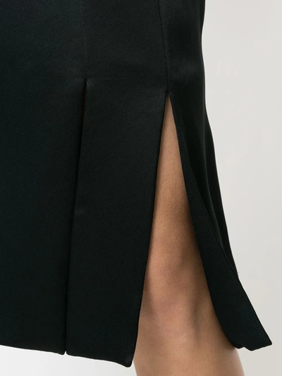 Shop Gloria Coelho Multiple Slits Straight Skirt In Black