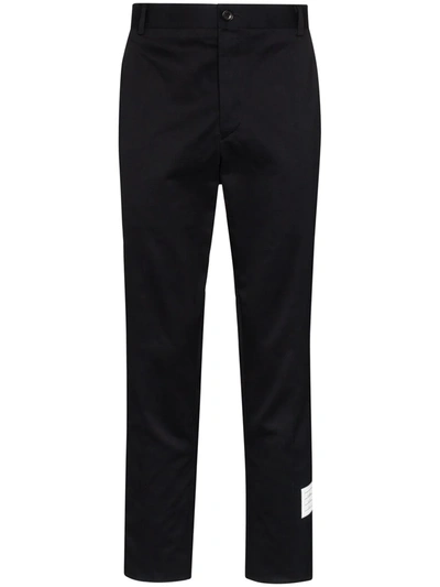 Shop Thom Browne Unconstructed 4-bar Chino Trousers In Blue
