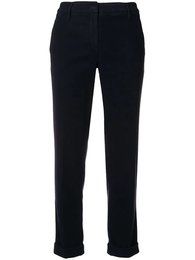 Shop Aspesi Cuff Cropped Trousers In Blue