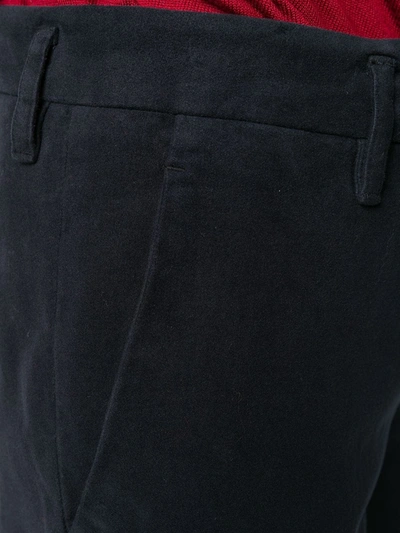 Aspesi Cuff Cropped Trousers In Blue