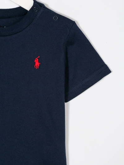 Shop Ralph Lauren Embroidered Logo T-shirt In Blue