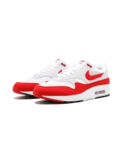Shop Nike Air Max 1 Anniversary "white/university Red" Sneakers