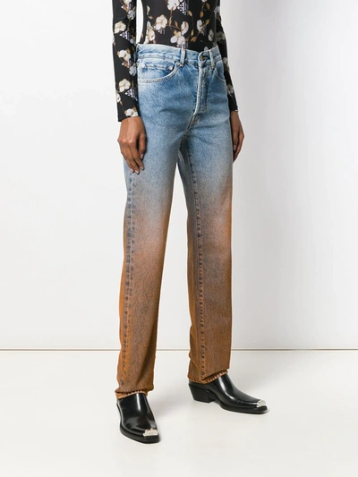 Shop Off-white Degrade Two-tone Jeans In Blue