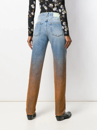 Shop Off-white Degrade Two-tone Jeans In Blue