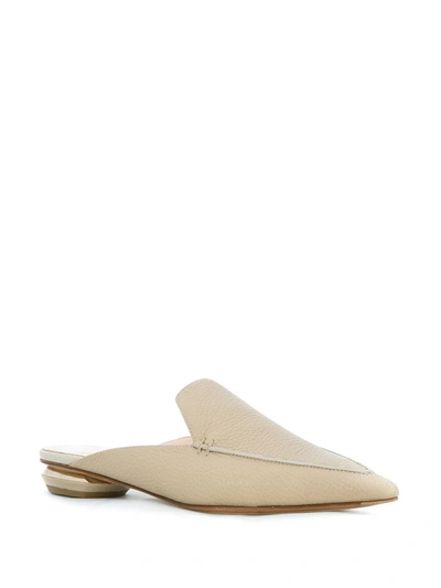 Shop Nicholas Kirkwood Beya Flat Mules 18mm In Neutrals