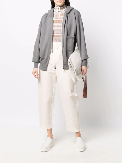 MALO ZIP-UP CASHMERE-BLEND HOODIE 