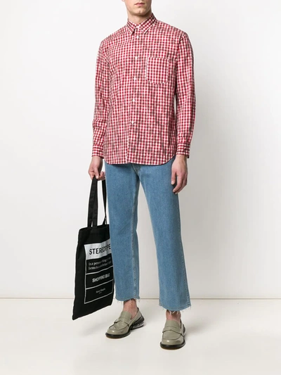 Shop Comme Des Garçons Shirt Cotton Checked Shirt In Red