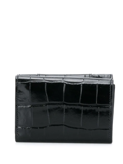 Shop Balenciaga Hourglass Mini Wallet In Black