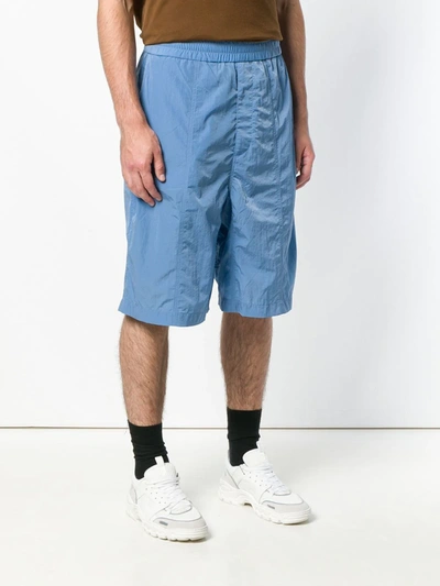 Shop Ami Alexandre Mattiussi Oversized Track Shorts In Blue