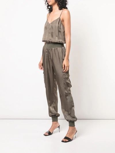 Shop Cinq À Sept Amia Sleeveless Jumpsuit In Green