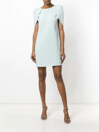 Shop Givenchy Cape Shift Dress In Blue