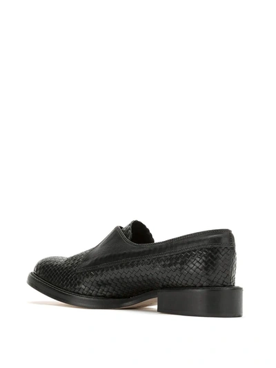Shop Sarah Chofakian Woven-effect Loafers In Black