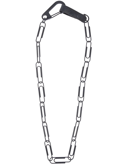 Shop Off-white Paperclip-link Necklace In Black