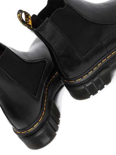 Shop Dr. Martens' Audrick Chesea Platform Boots In Black Nappa Lux