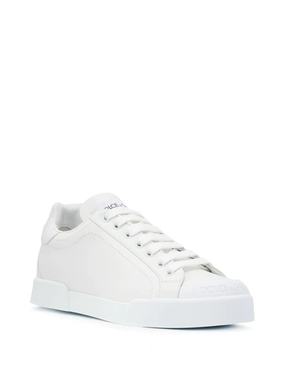 Shop Dolce & Gabbana Portofino Lace-up Sneakers In White