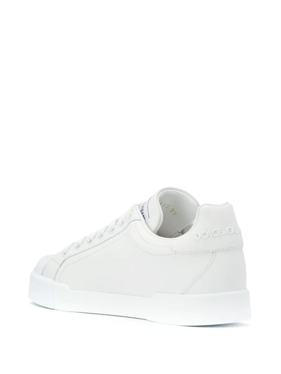 Shop Dolce & Gabbana Portofino Lace-up Sneakers In White