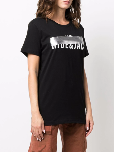 Shop Hide & Jack Logo-print Cotton T-shirt In Black
