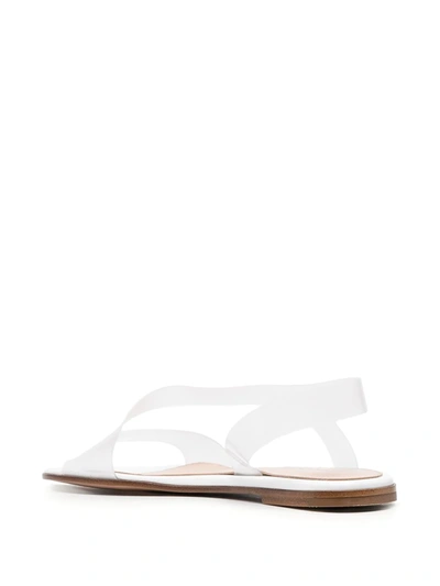 Shop Gianvito Rossi Transparent-strap Flat Sandals In Neutrals