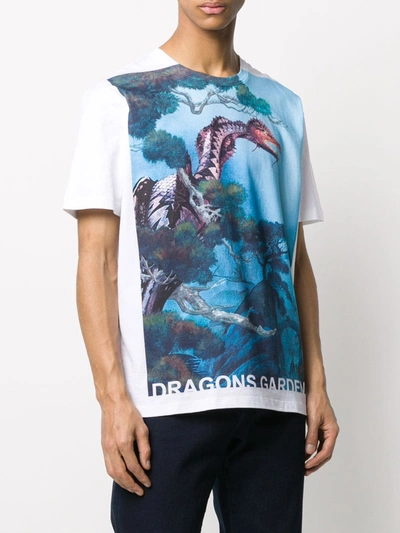Shop Valentino Dragons Garden Print T-shirt In White
