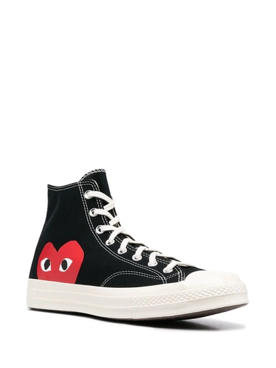Comme Des Garçons Play Play Converse High Sneakers In Black