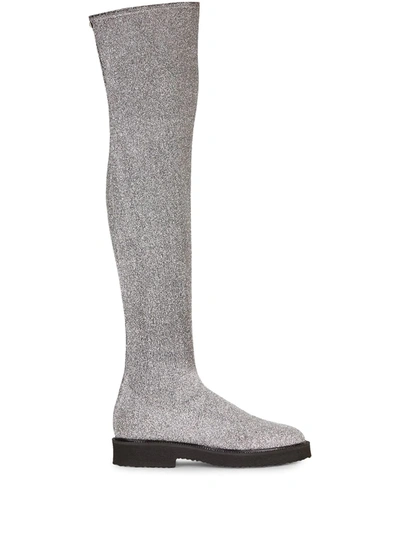 Shop Giuseppe Zanotti Over-the-knee Boots In Grey