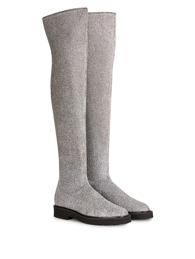 Shop Giuseppe Zanotti Over-the-knee Boots In Grey