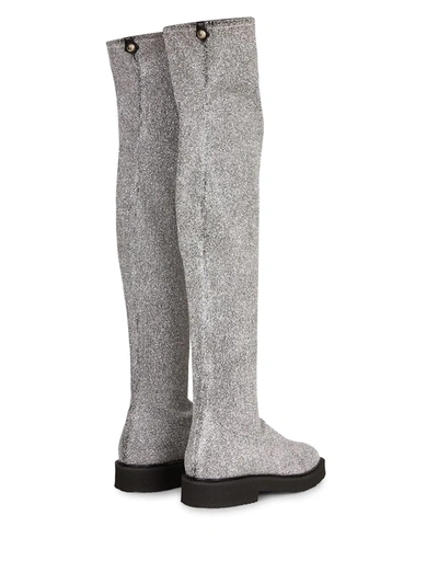 Shop Giuseppe Zanotti Over-the-knee Boots In Grey