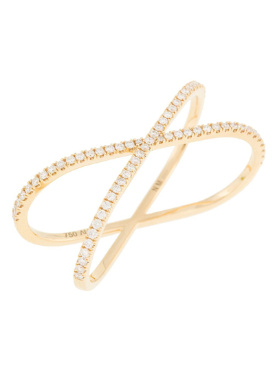 Alinka 18kt Rose Gold Katia Duo Diamond Two-finger Ring In Gold