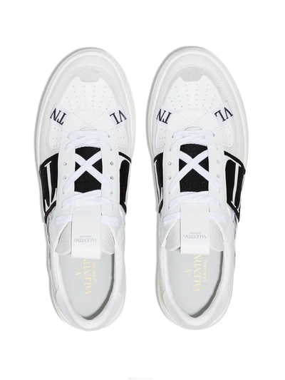 Valentino Vl7n Leather And Fabric Low-top Sneakers In White