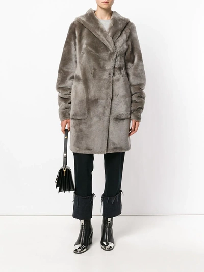 Sylvie Schimmel Hooded Coat In Grey