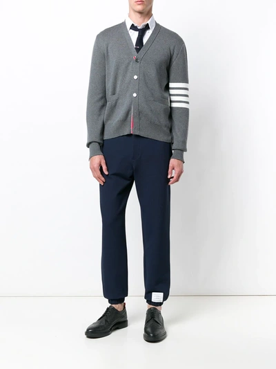 Shop Thom Browne 4-bar Milano Stitch Cardigan In Grey