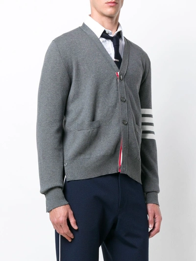 Thom Browne 4-bar Milano Stitch Cardigan In Grey