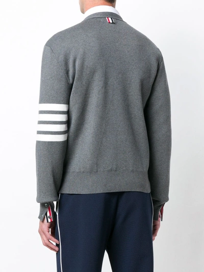 Shop Thom Browne 4-bar Milano Stitch Cardigan In Grey