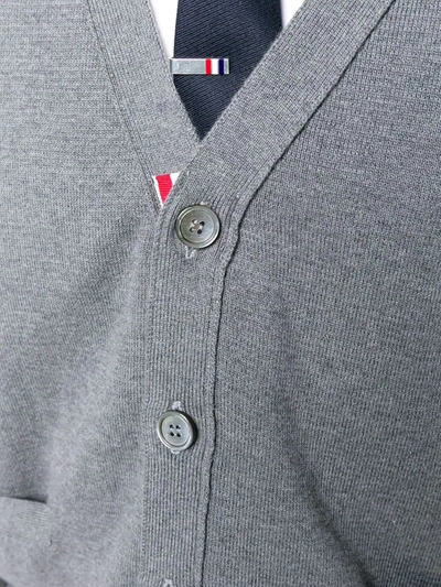 Thom Browne 4-bar Milano Stitch Cardigan In Grey