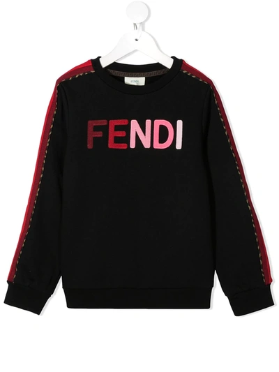 Shop Fendi Raised-logo Sweatshirt In Black