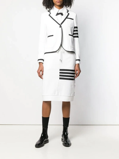 Shop Thom Browne 4-bar Loopback Jersey Suit In White