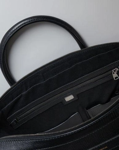 Shop Dolce & Gabbana Mediterraneo Laptop Bag In Grained Leather In Black