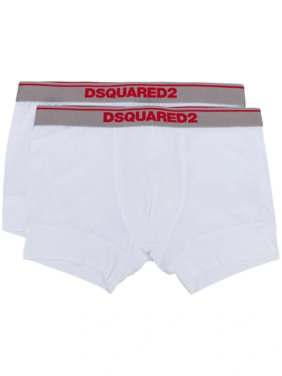 Dsquared2 White Boxers Twin Pack Set In White