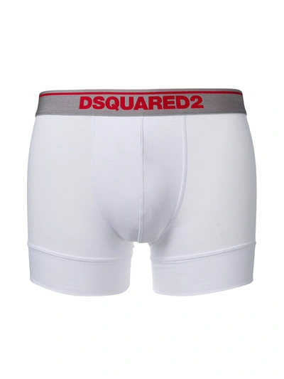Dsquared2 White Boxers Twin Pack Set In White