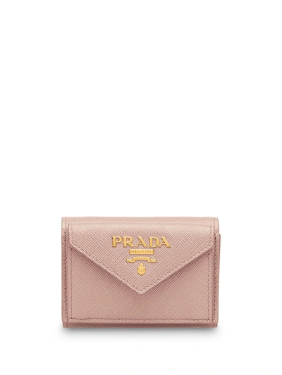 Shop Prada Small Tri-fold Wallet In Pink