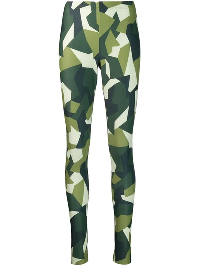 Pre-owned Junya Watanabe 2000s Graphic Print Leggings In Green