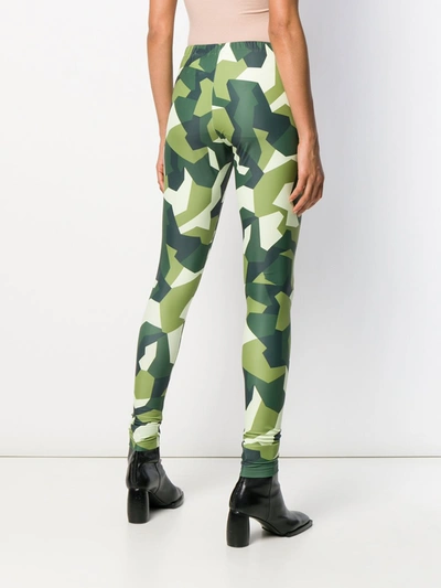 Pre-owned Junya Watanabe 2000s Graphic Print Leggings In Green