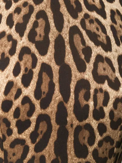 Shop Dolce & Gabbana Leopard Print Bodycon Dress In Neutrals