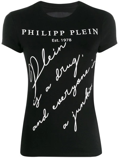 Shop Philipp Plein Statement T-shirt In Black
