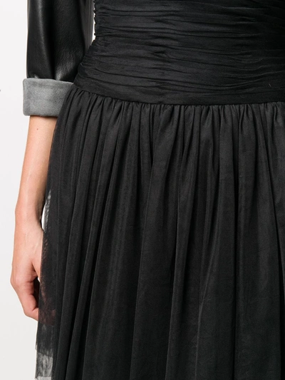 Pre-owned Chanel 1990s Ruffled Pleated Skirt In Black