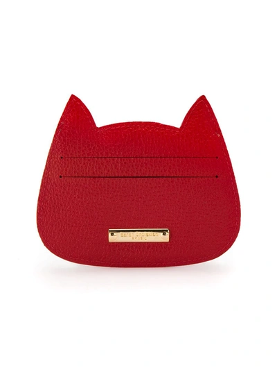 Shop Sarah Chofakian Leather Kitty Wallet In Yellow