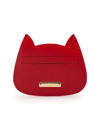 Sarah Chofakian Leather Kitty Wallet In Yellow