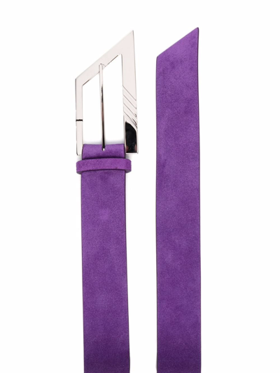 Shop Attico Pointed Leather Belt In Purple